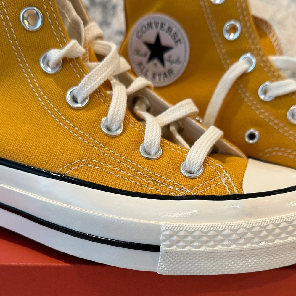 Converse Mustard High-Top Sneakers NWT - Picture 3 of 3